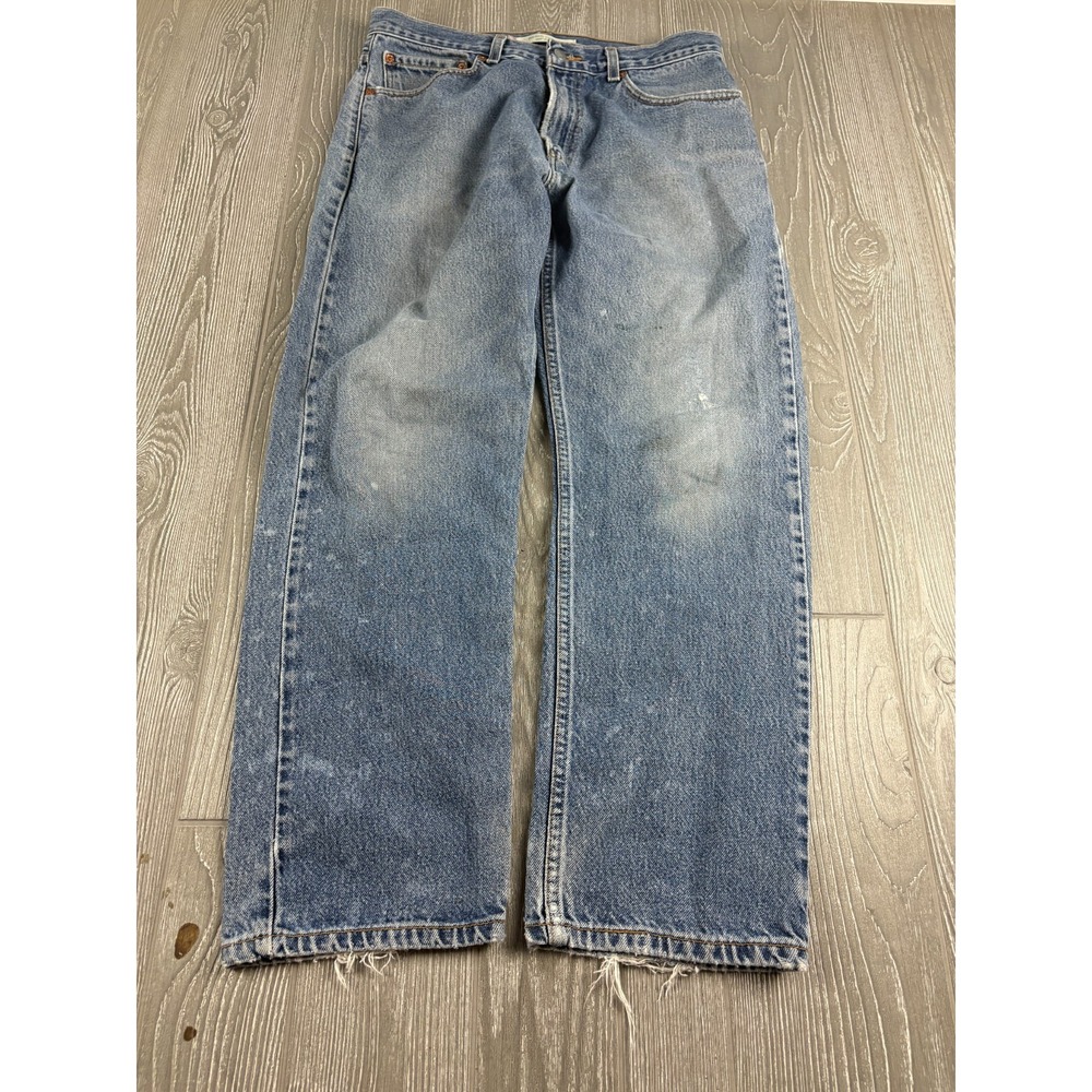 Levis 505 Jeans Mens 33x28 Blue Straight Leg Regular Fit Denim Pants
